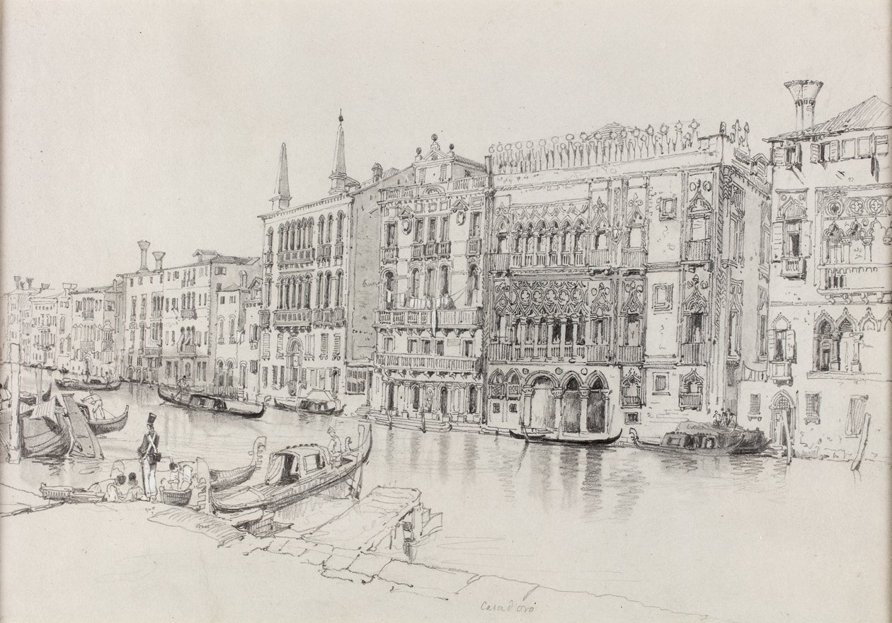 Casa D#39;oro, Venezia, ca. 1824 (akvarell på papir) av Samuel Prout