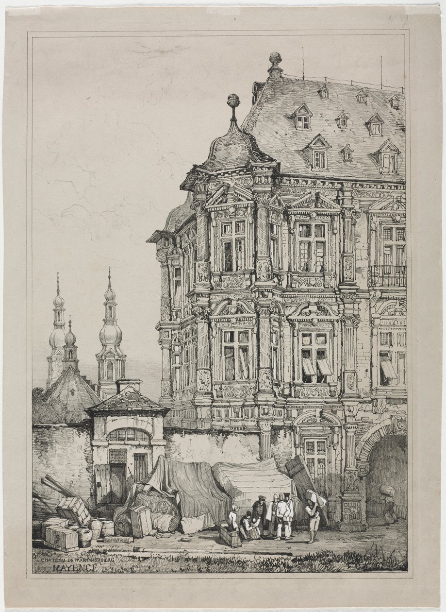 Slottet i Martinsburg, Mainz, Tyskland, 1833. av Samuel Prout