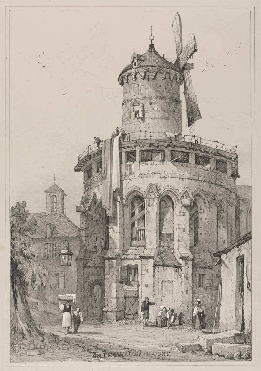 Faksimiler av skisser laget i Flandern og Tyskland: On the Walls, Köln av Samuel Prout