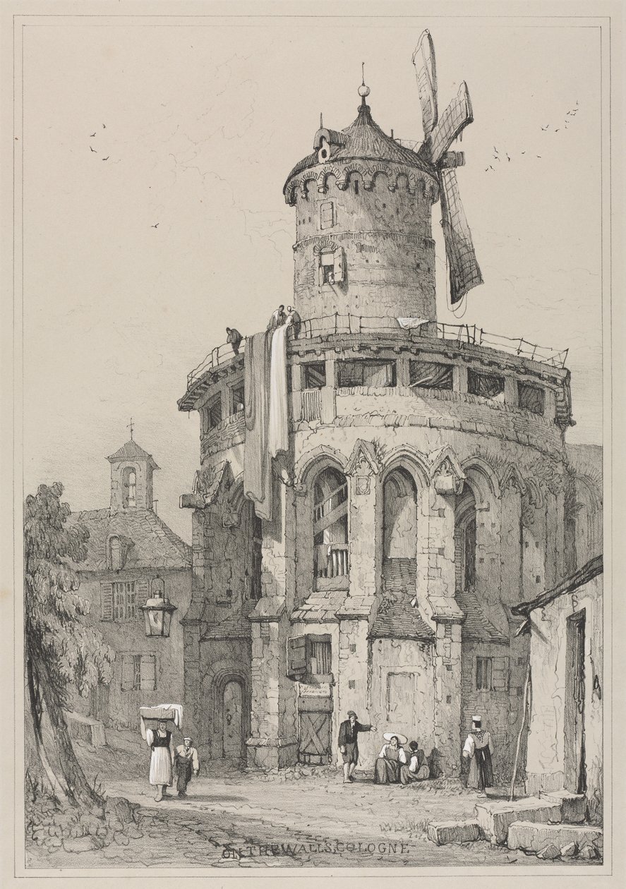Faksimiler av skisser laget i Flandern og Tyskland: On the Walls, Köln, 1833. av Samuel Prout