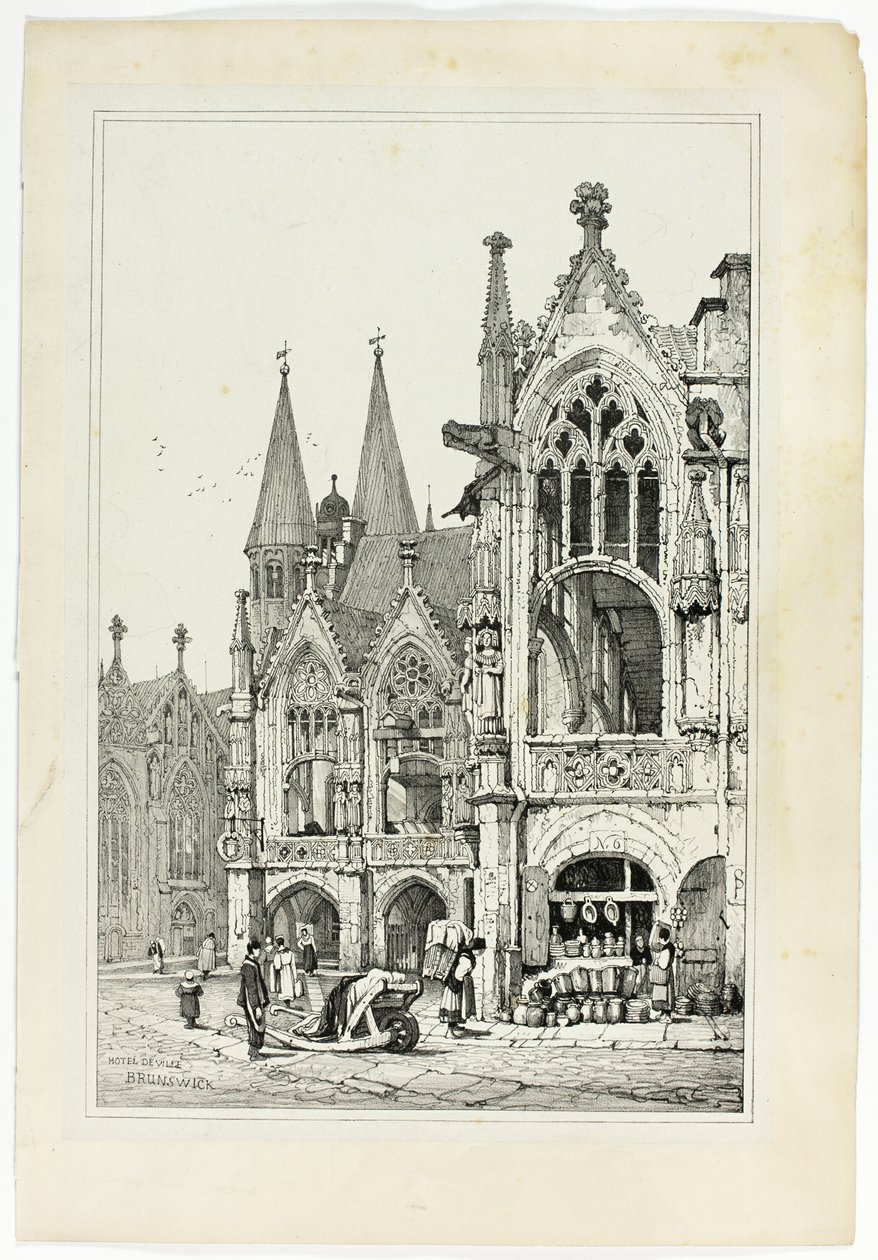 Hotel de Ville, Brunswick av Samuel Prout