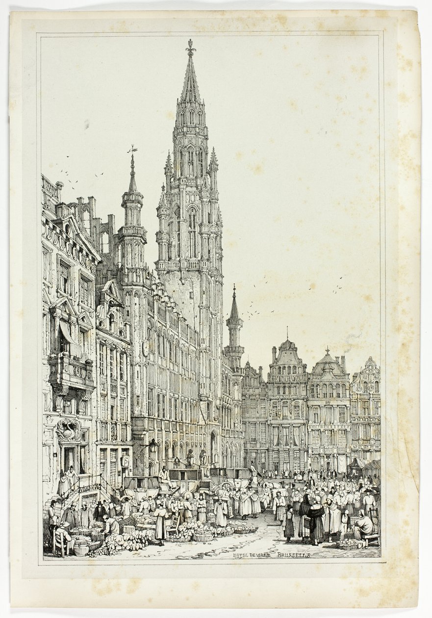 Hotel de Ville, Brussel av Samuel Prout