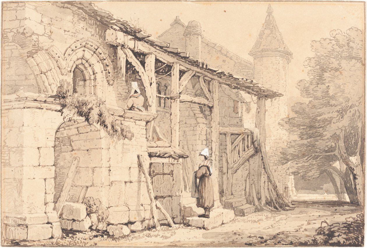 Scene ved Jumièges av Samuel Prout