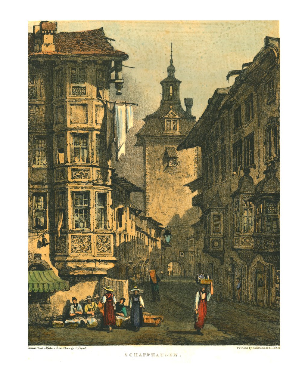 Schaffhausen, tidlig på 1800-tallet. av Samuel Prout