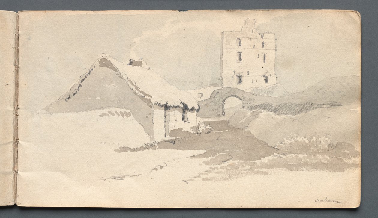 Skissebok: Norham, 1814. av Samuel Prout