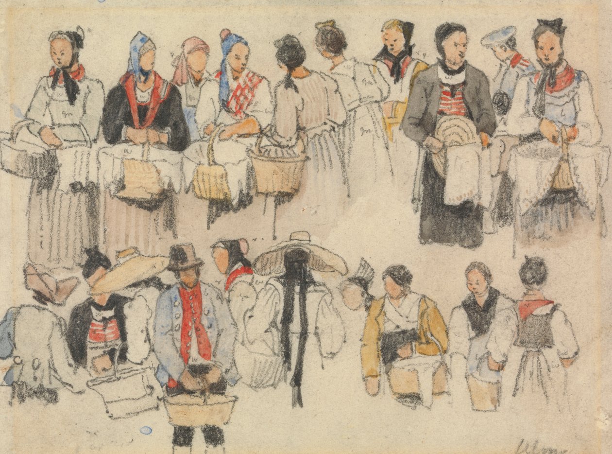 Studie av figurer ved Ulm av Samuel Prout