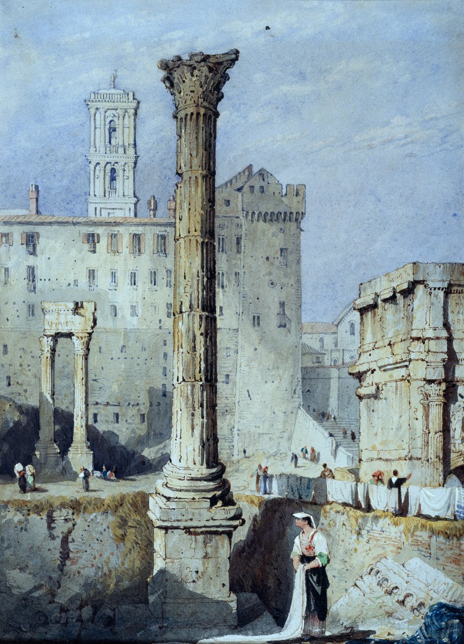 The Column of Phocas (akvarell på papir) av Samuel Prout