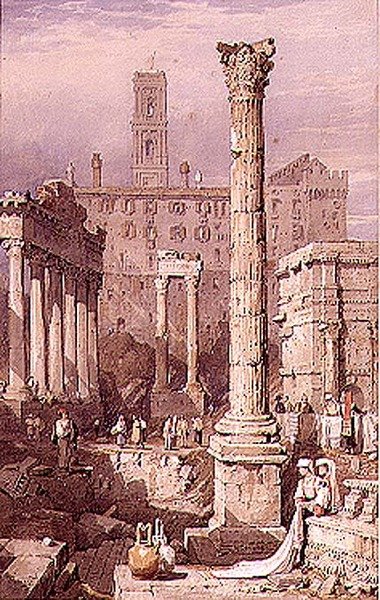 The Forum, Roma (akvarell, gouache på papir) av Samuel Prout