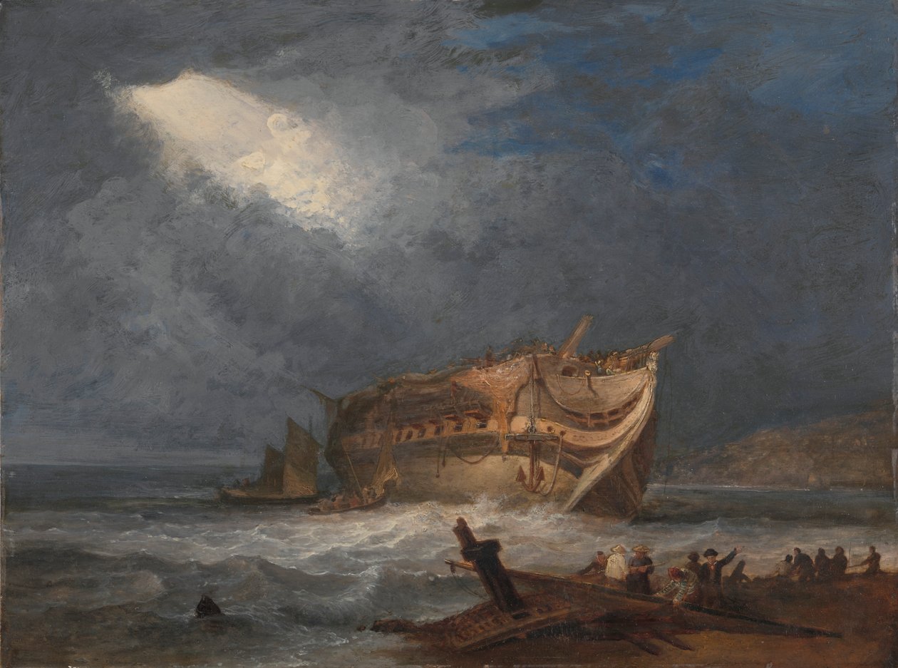 The Wreck of the Dutton, An East Indiaman av Samuel Prout