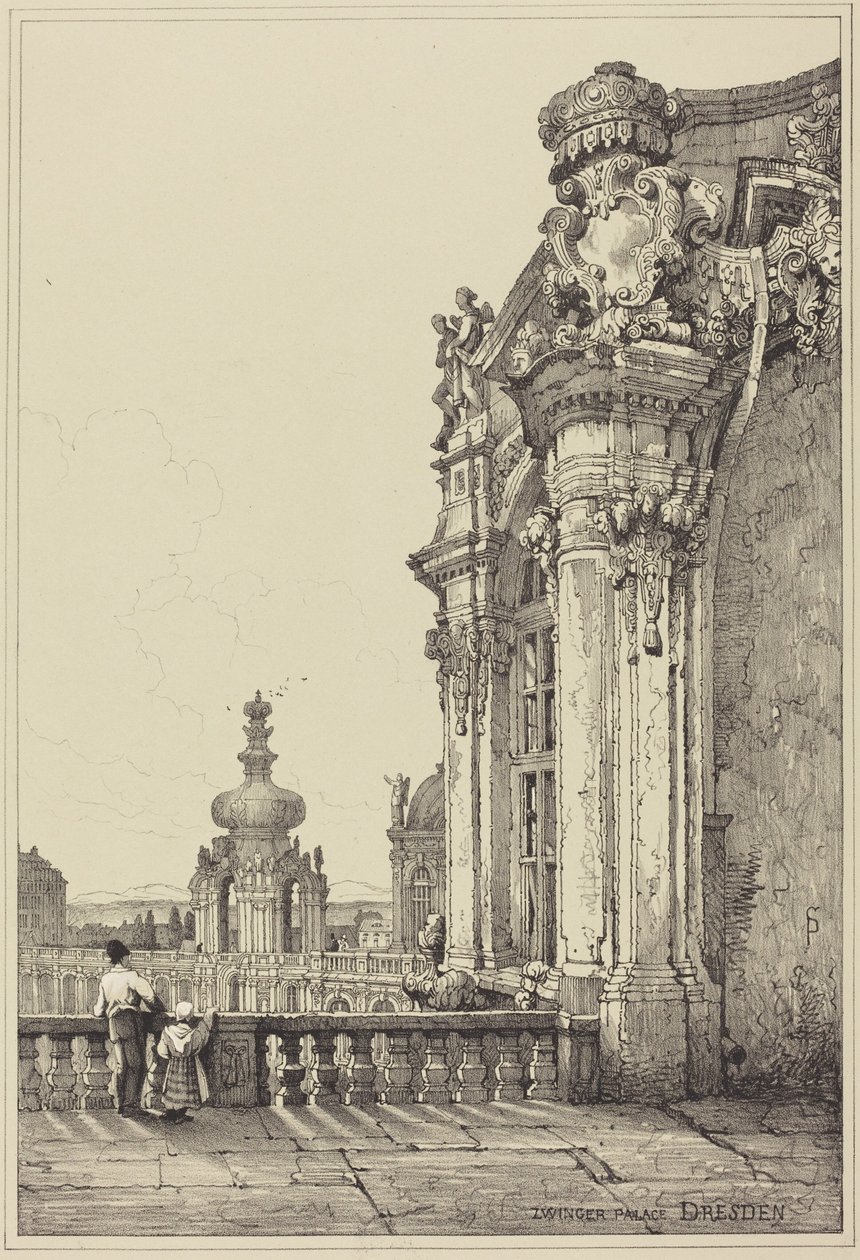 Zwinger-palasset, Dresden av Samuel Prout