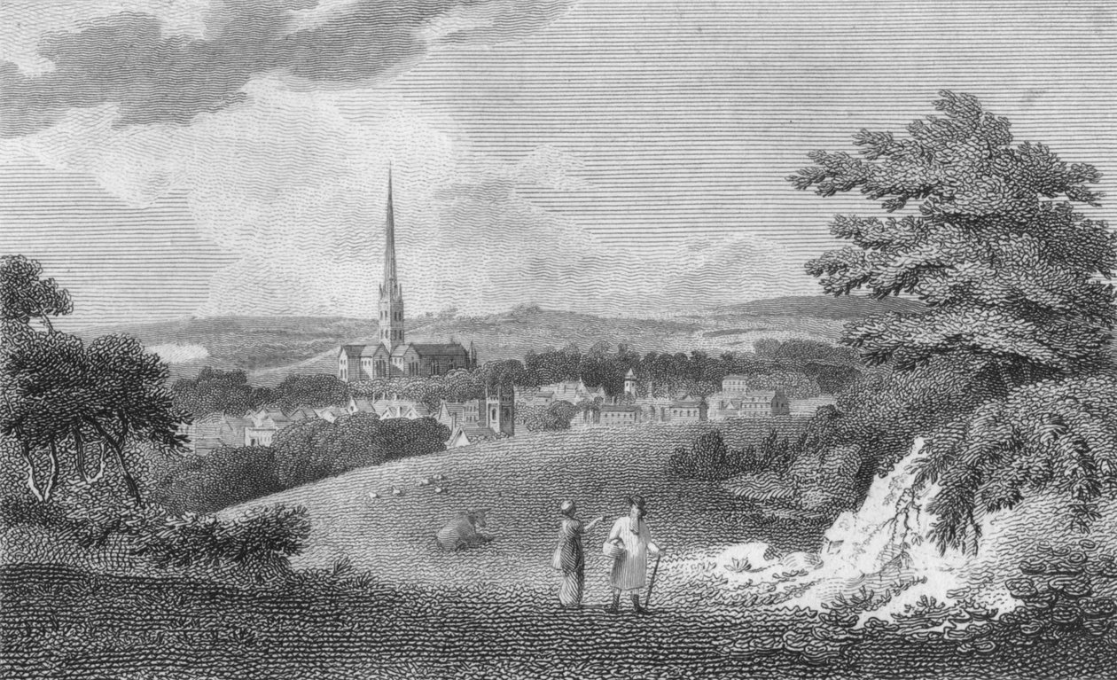 Salisbury, fra London Road, 1805 av Samuel Rawle