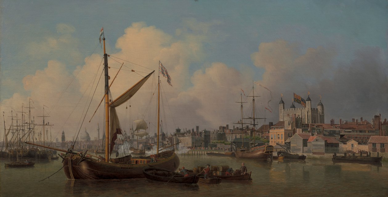 En utsikt over Tower of London, antatt på hans Majestets fødselsdag av Samuel Scott