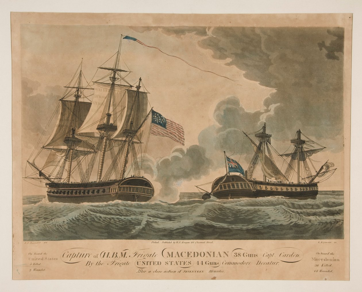 Fangst av H. B. M. fregatt makedonsk?USA av Samuel Seymour