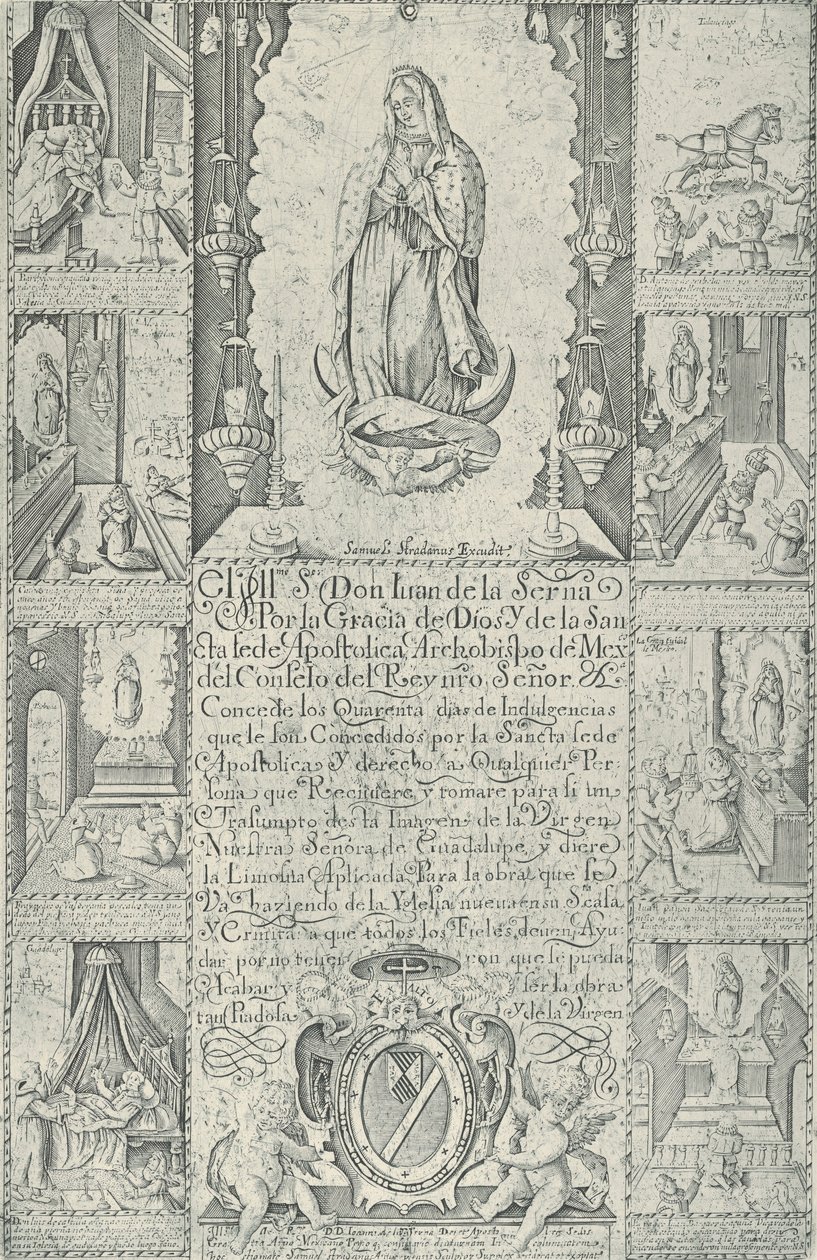 Avlat for donasjon av almisse til bygging av en kirke til th..., 1608 faksimile 1930-40. av Samuel Stradanus