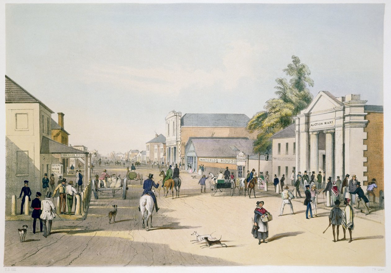 Hindley Street fra hjørnet av King William Street, Adelaide av Samuel Thomas Gill