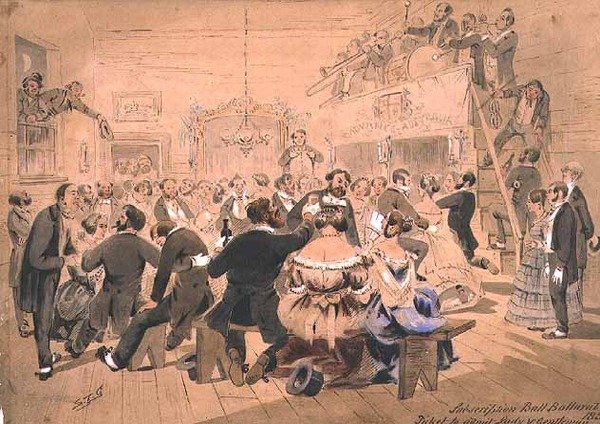 Den første abonnementsballen, Ballarat, Victoria av Samuel Thomas Gill