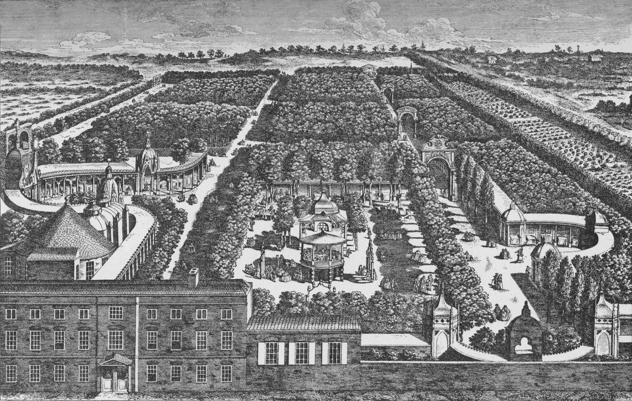 A General Prospect of Vauxhall Gardens, c1756, 1912 av Samuel Wale