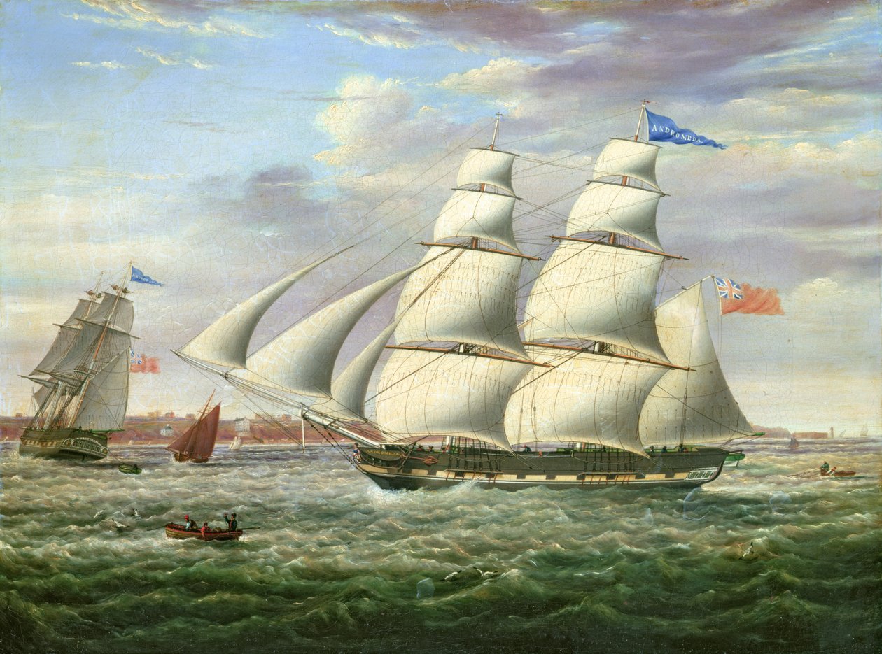 Barken «Andromeda» i to posisjoner av Samuel Walters