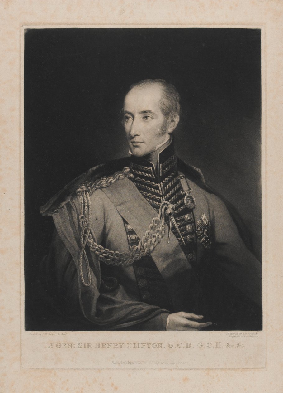 Generalløytnant Sir Henry Clinton, gravert av Samuel William Reynolds I (1773-1835) 1. mai 1827 av Samuel William II Reynolds