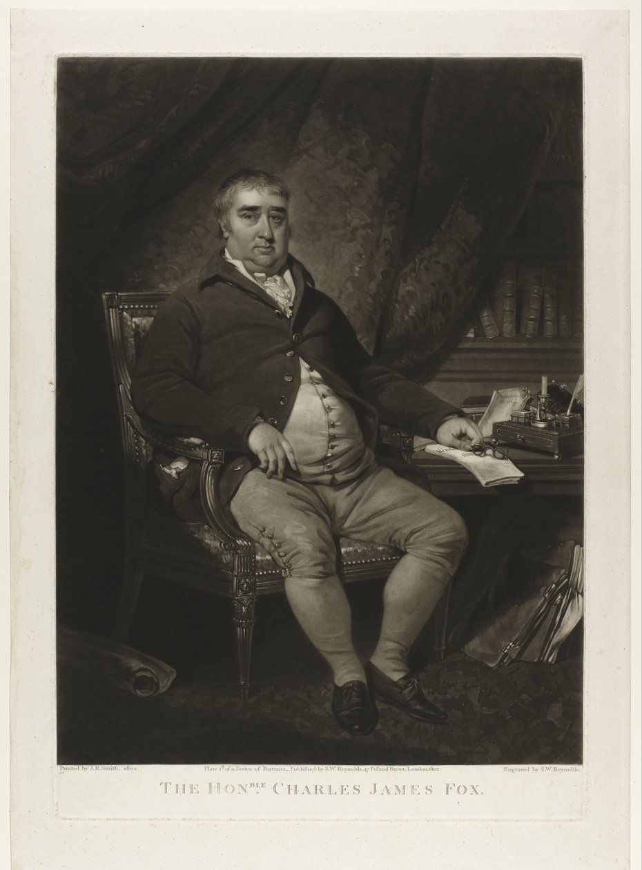 Portrett av Charles James Fox Den ærede Charles James Fox (tittel på objekt) av Samuel William Reynolds (I)