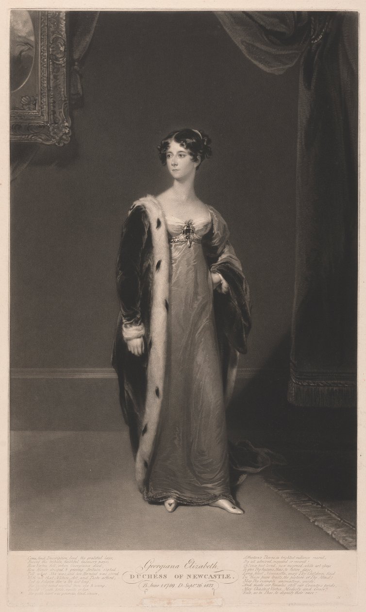Georgiana Elizabeth hertuginne av Newcastle av Samuel William Reynolds