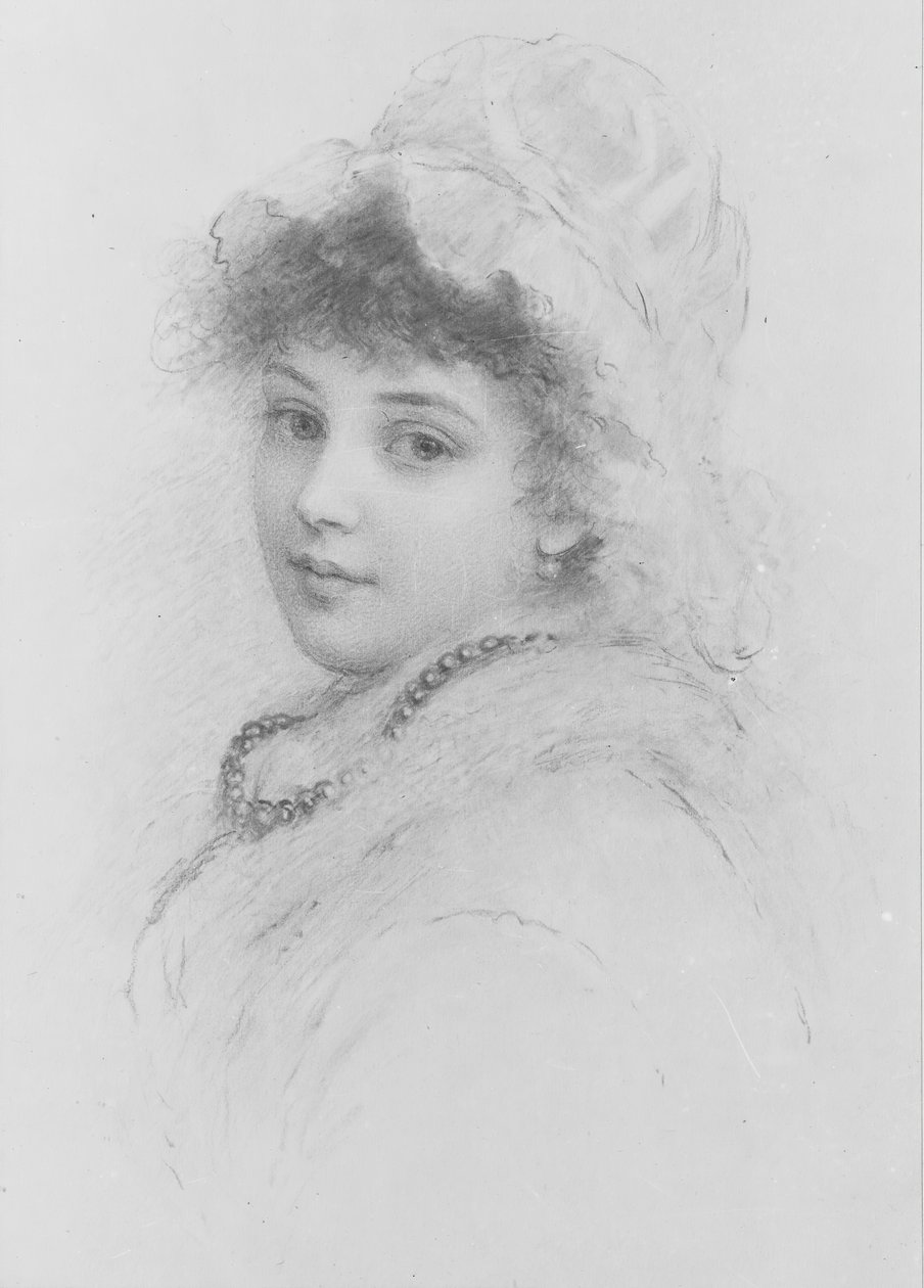Portrett av en ung kvinne. av Samuel Worcester Rowse