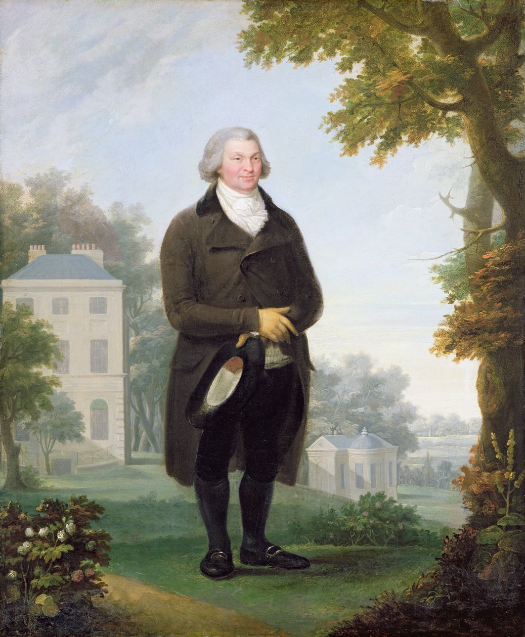 Gentleman in the Grounds of his House, ca. 1800-10 (olje på lerret) av Samuel de Wilde