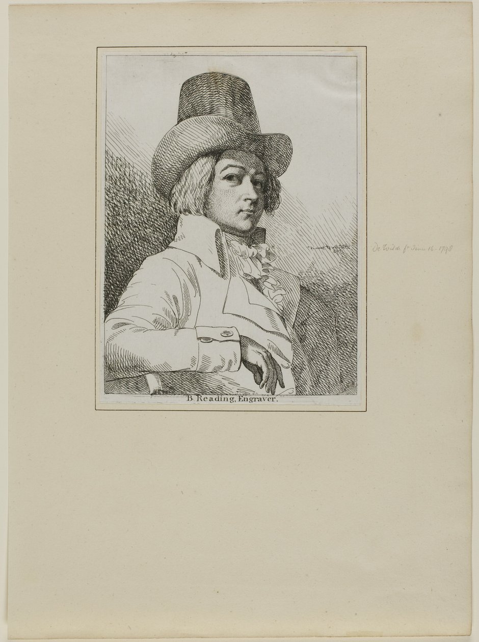 Portrett av B. Reading, gravør av Samuel de Wilde