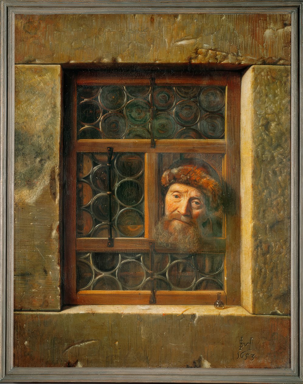 Mann ved vinduet av Samuel van Hoogstraaten