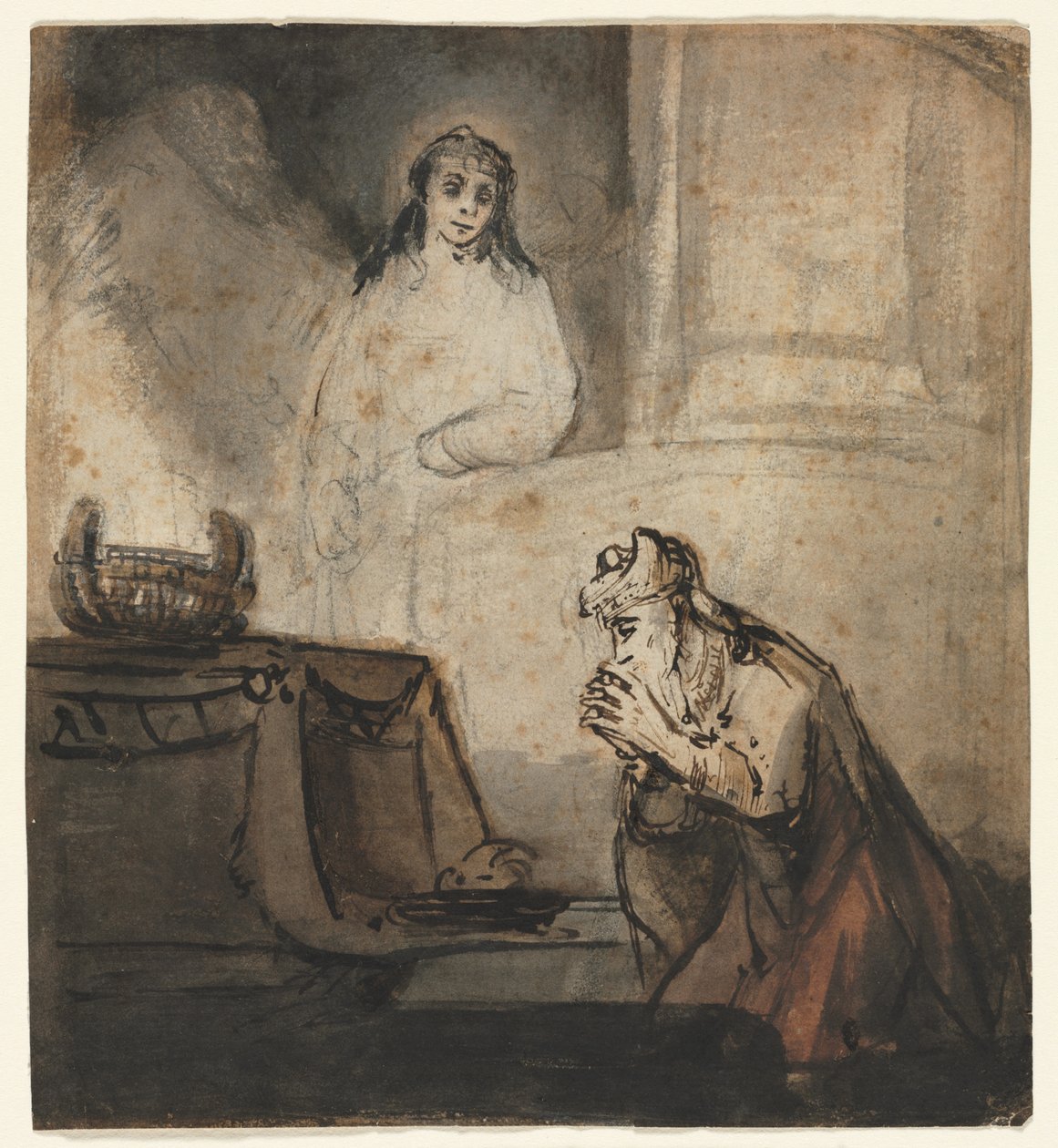 Angel Viser seg til Zacharias, tredje kvartal 1600-tallet. av Samuel van Hoogstraten