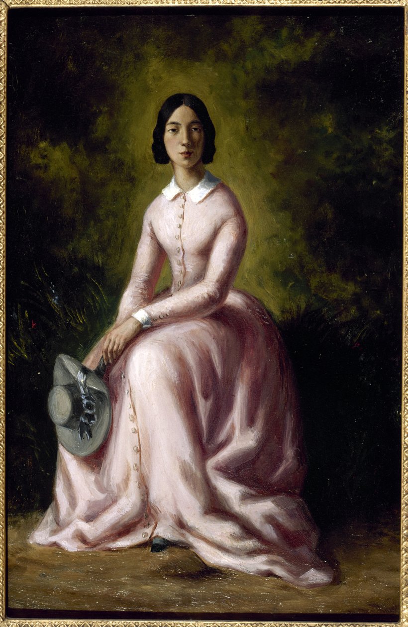 Portrett av sangeren og komponisten Pauline Viardot 1821-1910. av Sand