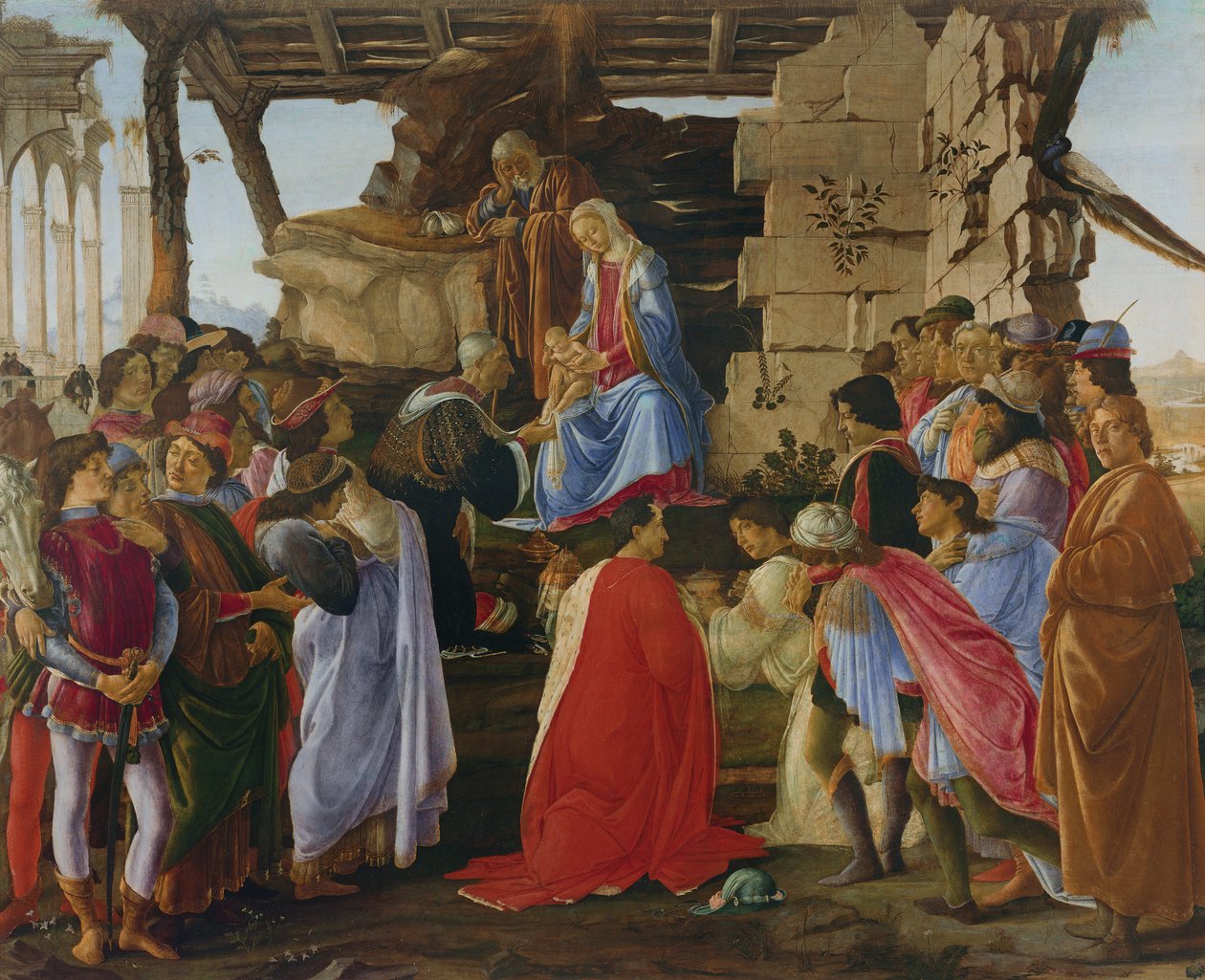 Adoration of the Magi (tempera på panel) (for detaljer se 315894) av Sandro Botticelli