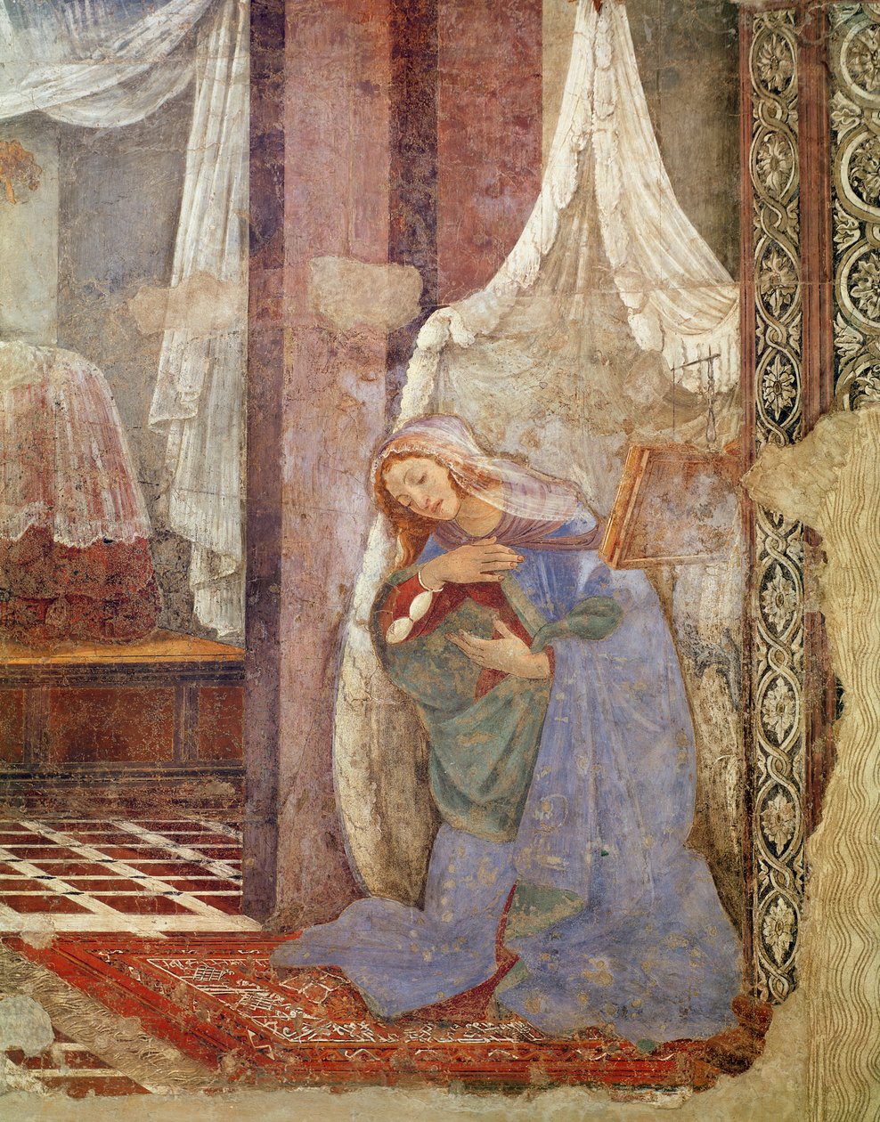Kunngjøring, detalj av jomfruen, 1481 (tempera på tre) av Sandro Botticelli