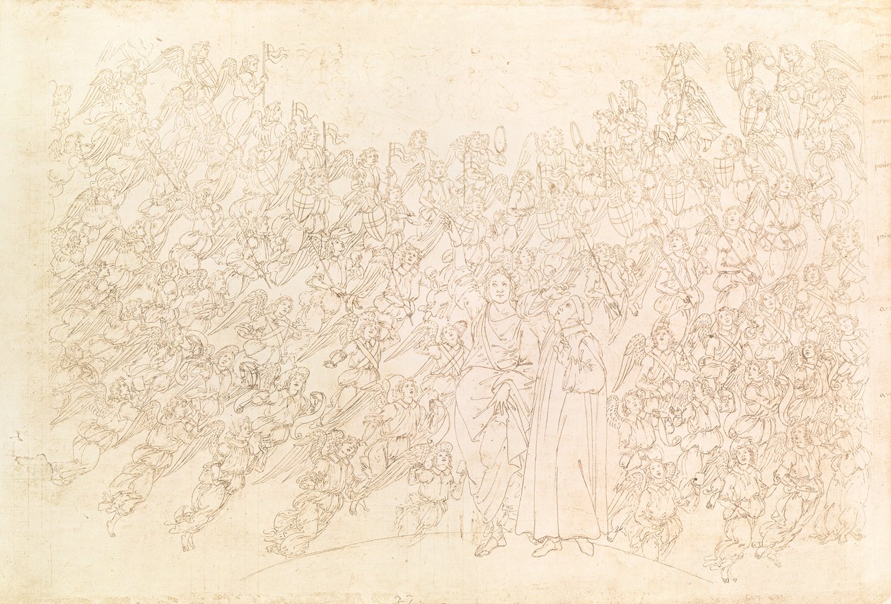 Dante og Beatrice, fra Dantes `Divine Comedy