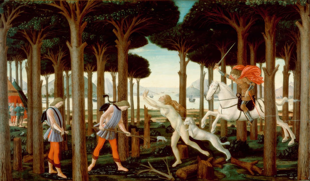 Die Geschichte des Nastagio degli Honesti I av Sandro Botticelli