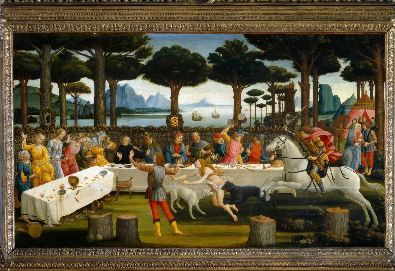 Die Geschichte des Nastagio degli Honesti III av Sandro Botticelli
