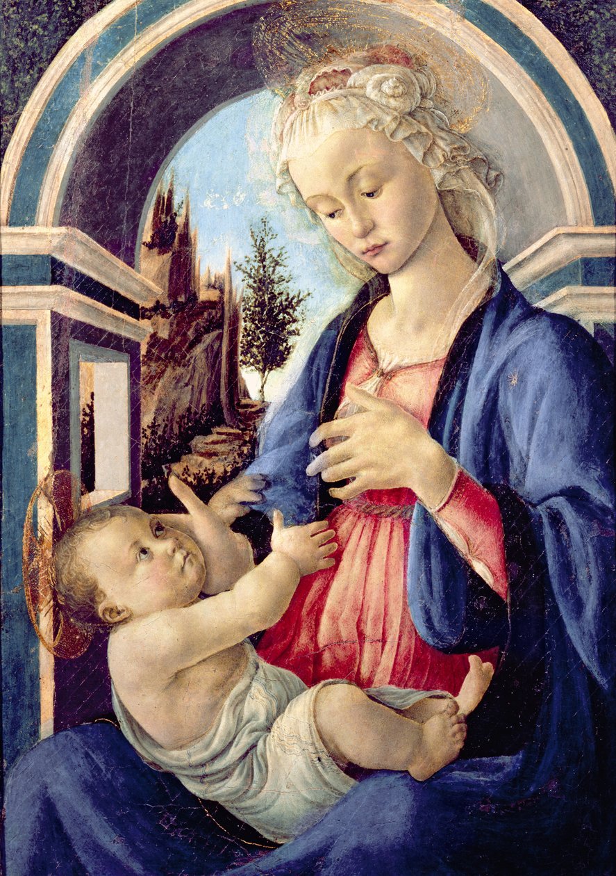 Madonna og barn (panel) av Sandro Botticelli