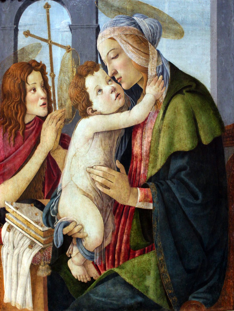 Madonna og barn med spedbarnet St. John av Sandro Botticelli