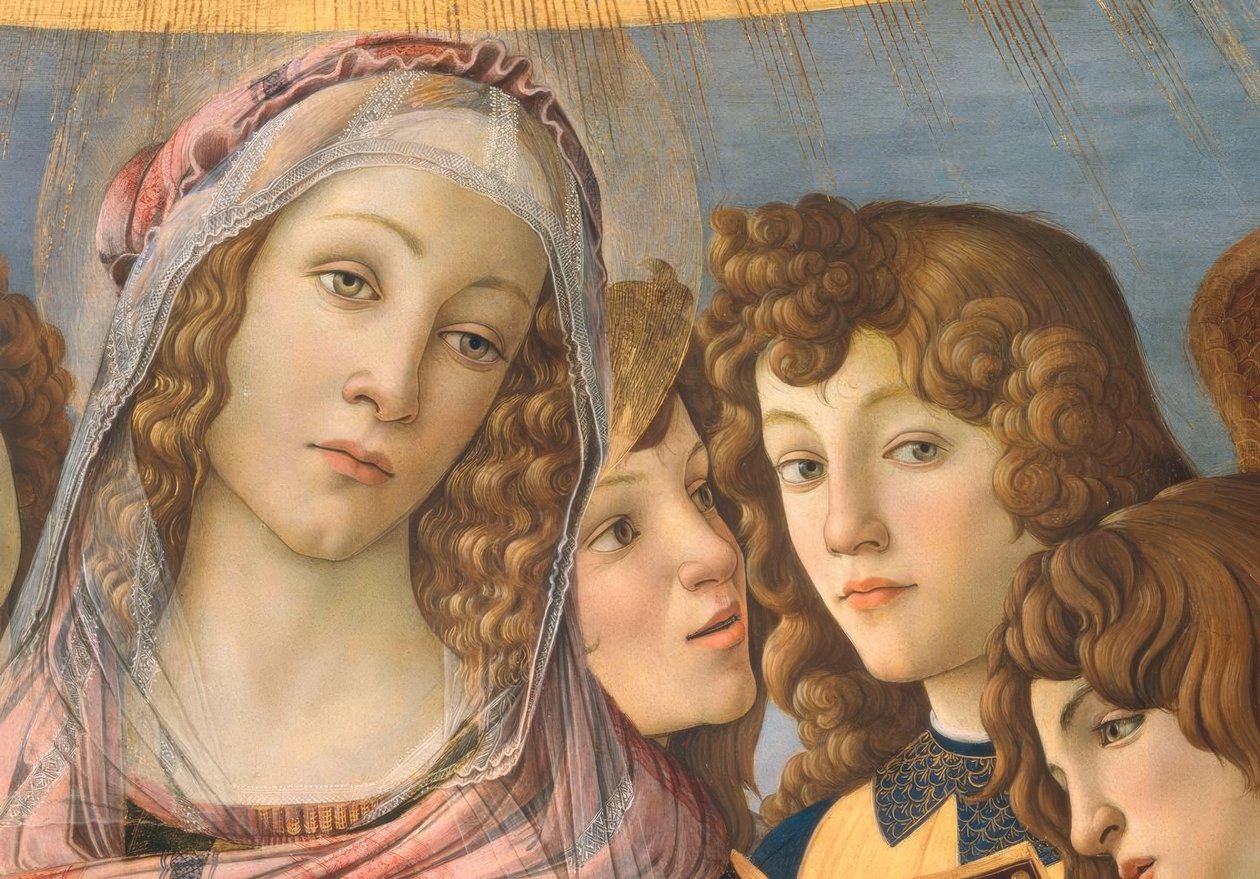 Maria med barnet og seks engler av Sandro Botticelli