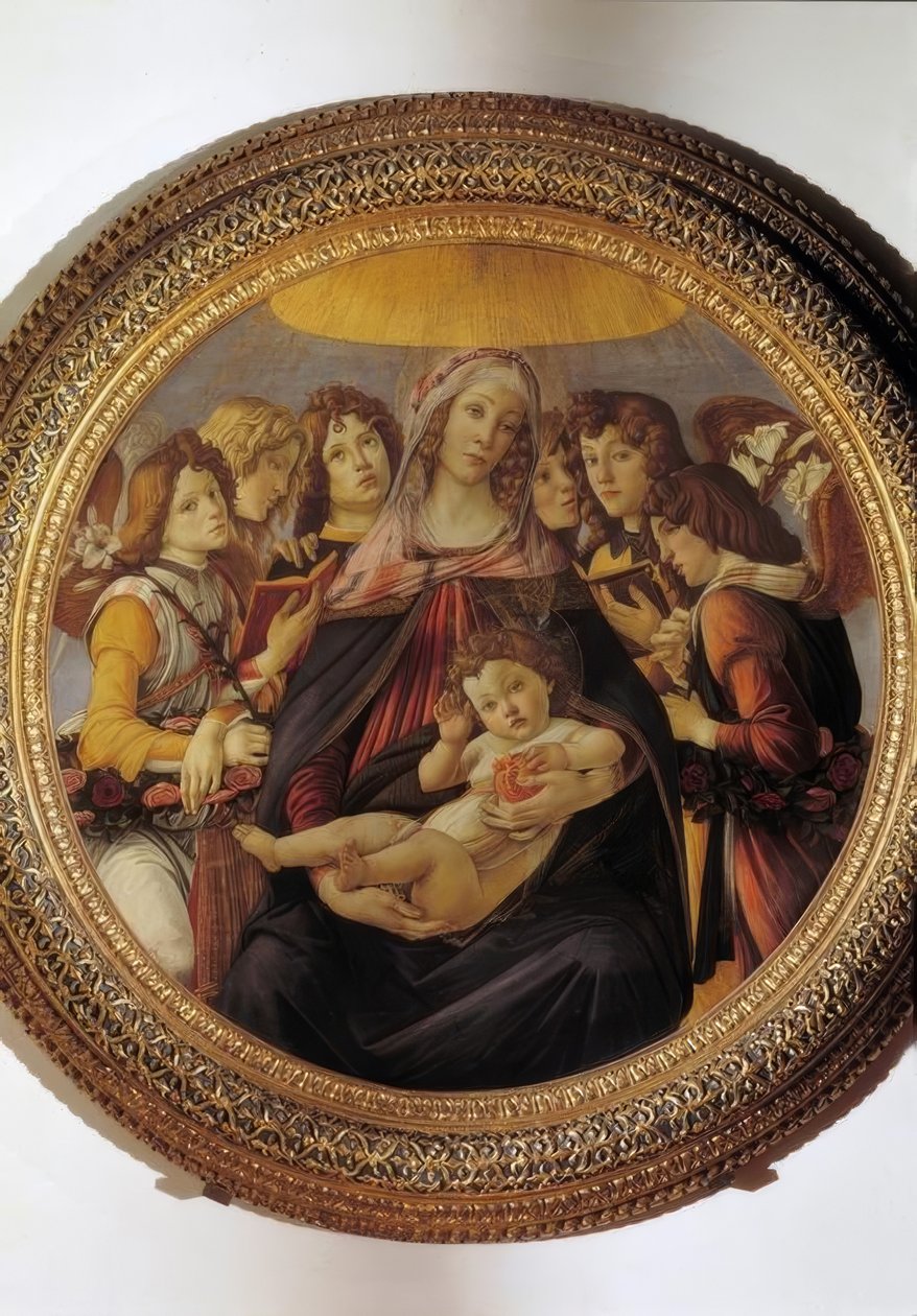 Maria med barnet og seks engler av Sandro Botticelli
