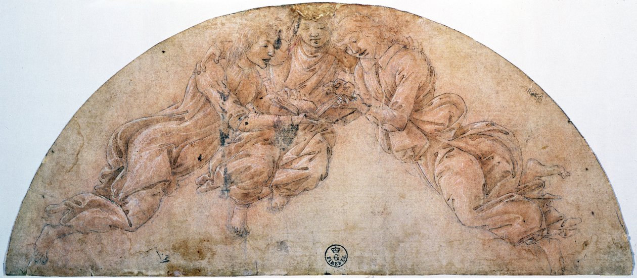 Studie av tre engler (tegning) av Sandro Botticelli