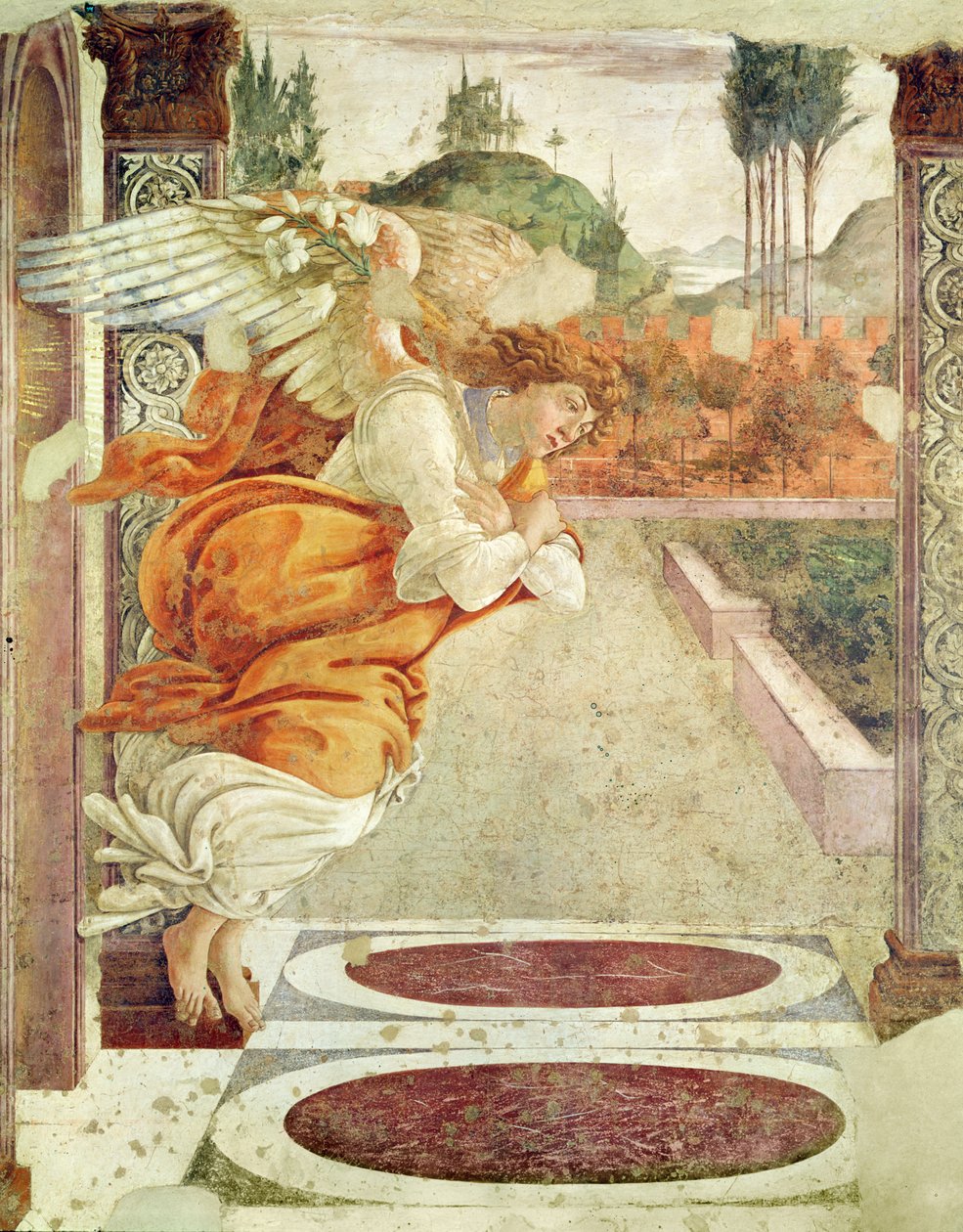 Kunngjøringen (venstre del), 1481 av Sandro Botticelli