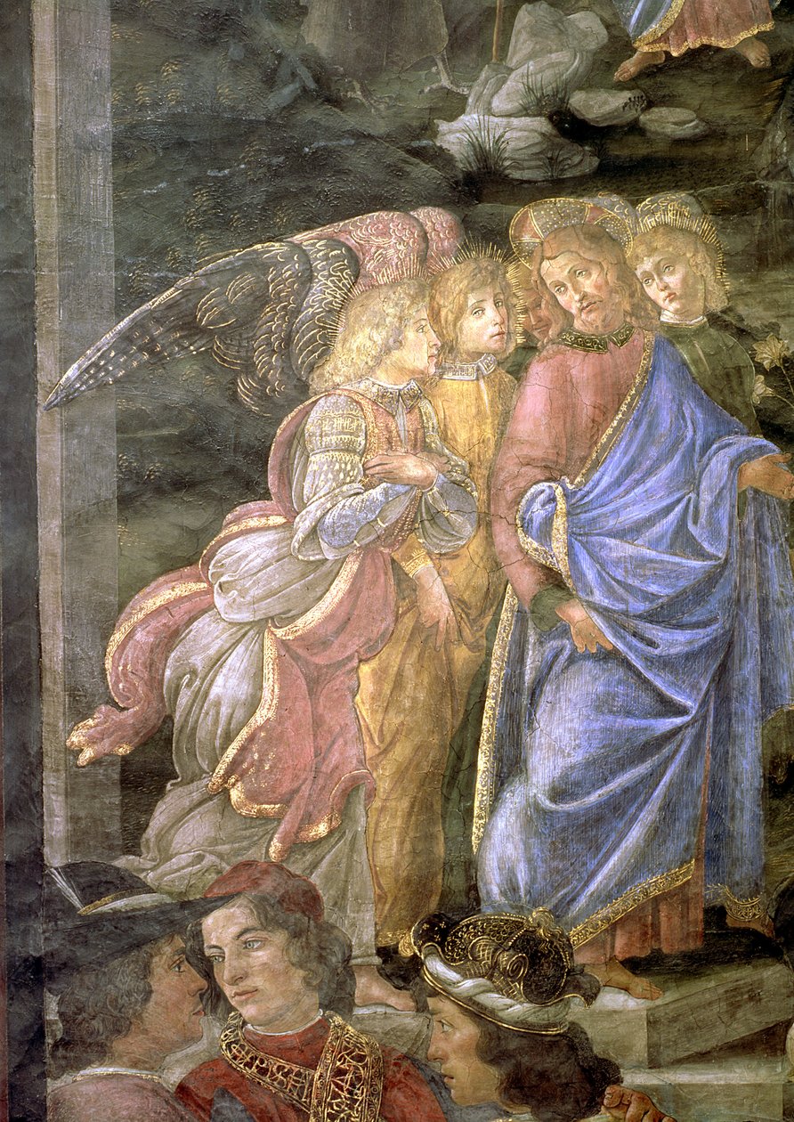 Renselsen av den spedalske og Kristi fristelse, fra Det sixtinske kapell, 1481 (detalj) av Sandro Botticelli