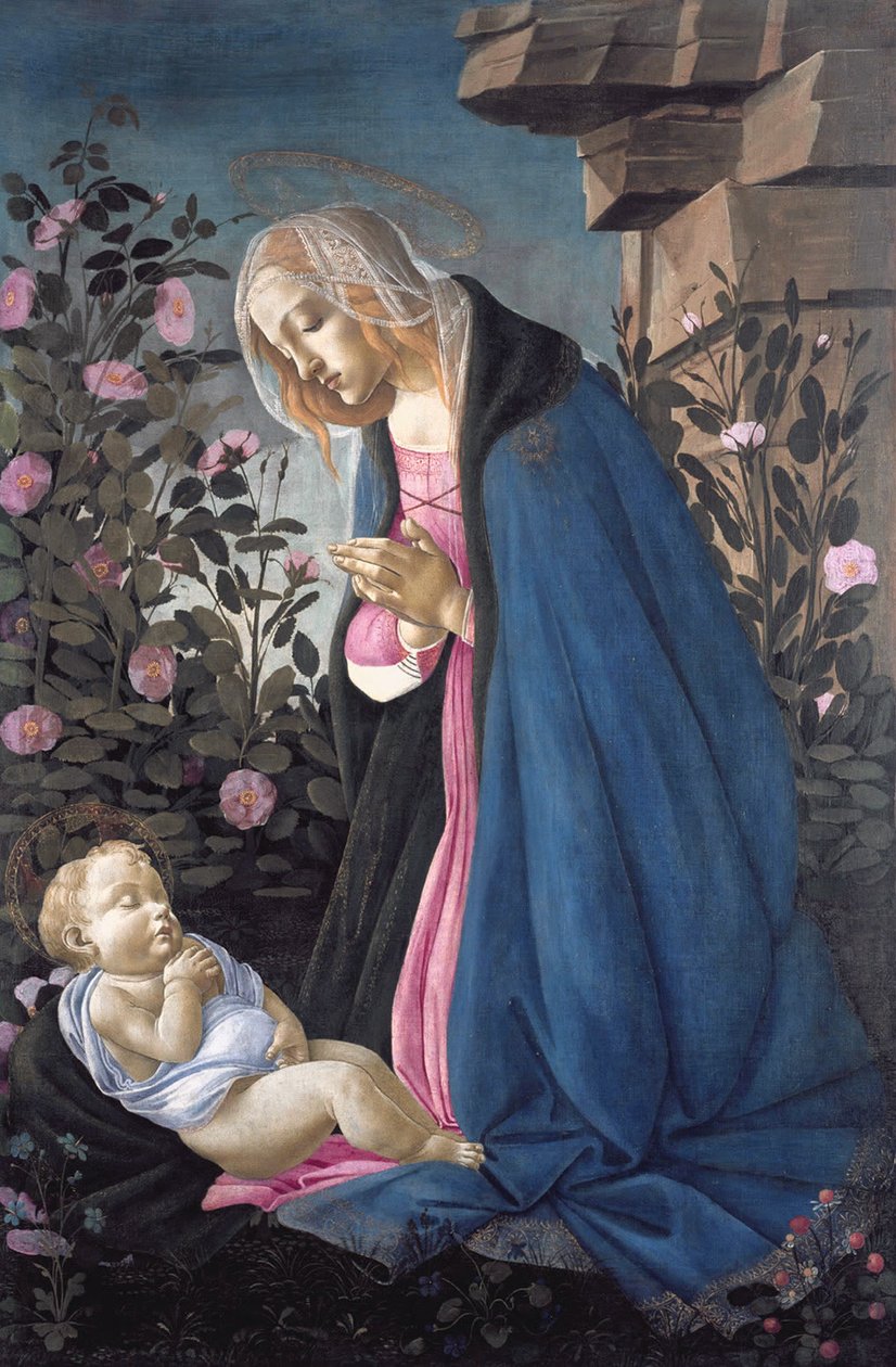 Jomfruen tilber det sovende Kristusbarnet av Sandro Botticelli