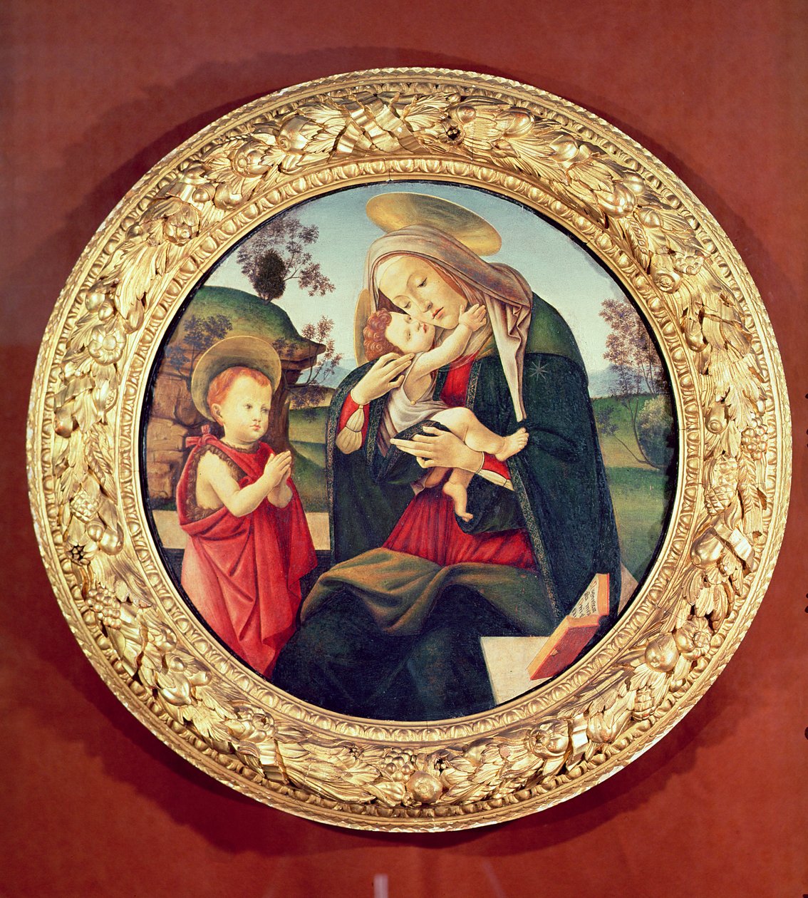 Jomfru og barn med døperen Johannes av Sandro Botticelli