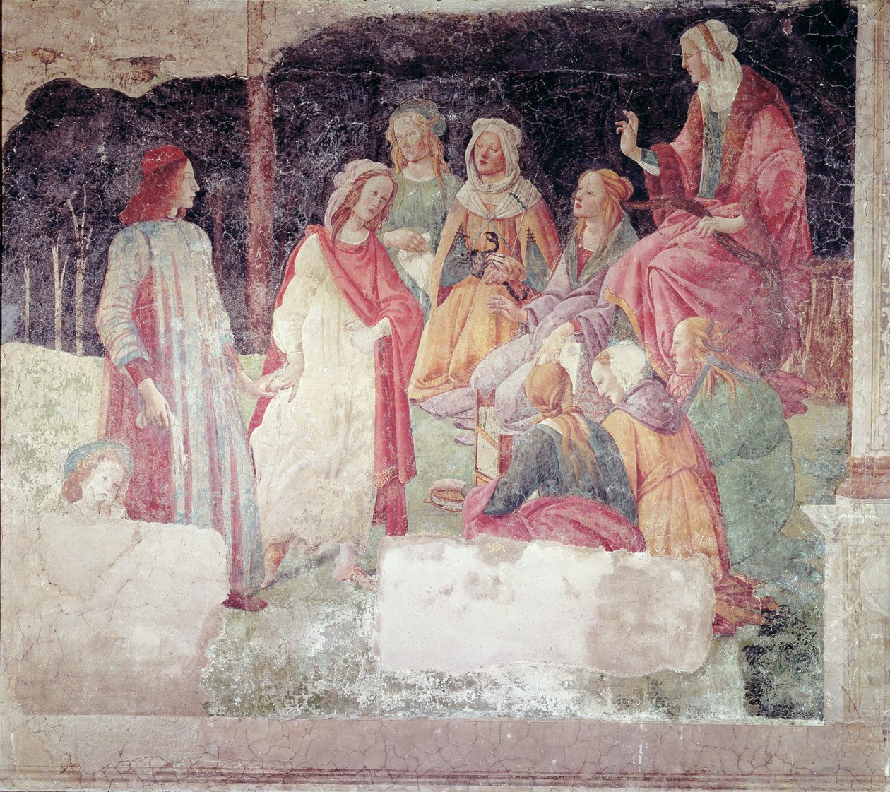 Ung mann møtt av Seven Liberal Arts, fra Villa Lemmi av Sandro Botticelli