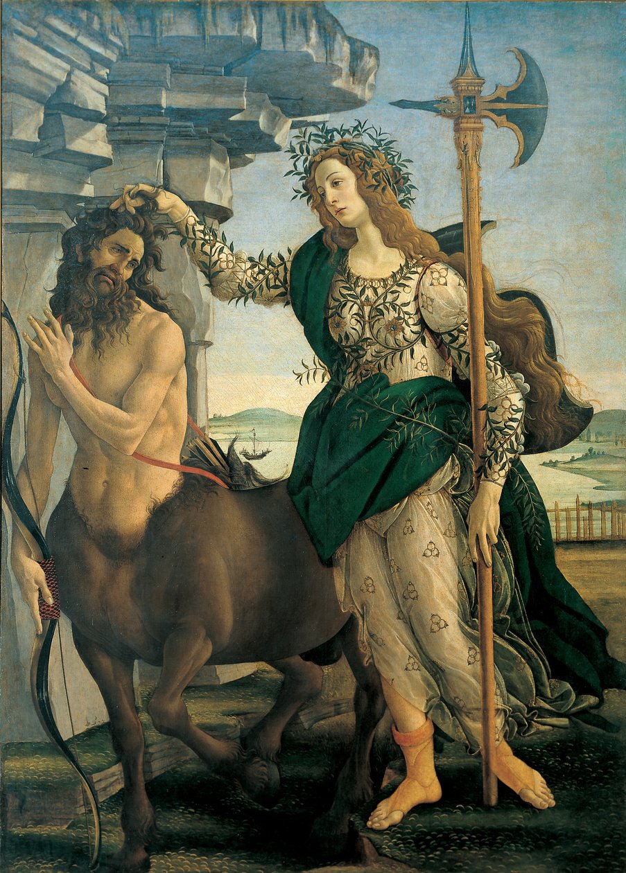 Pallas (Athena eller Minerva) og Kentauren av Sandro Botticelli (1445-1510), ca 1482 - Firenze, Uffizi-galleriet. av Sandro Botticelli