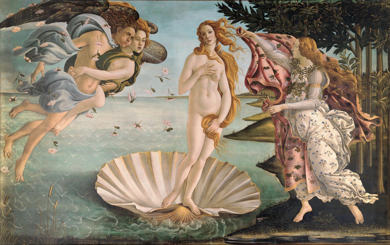 The Birth of Venus, ca. 1485 (tempera på lerret) av Sandro Botticelli