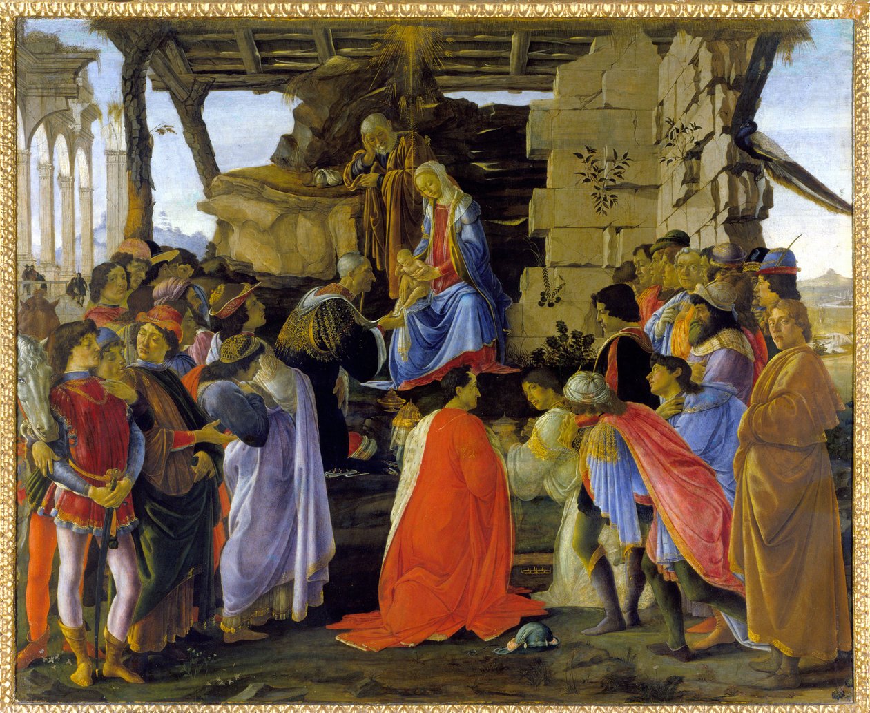 "Adoration of Magi" representasjon av medlemmet av Medici-familien av Sandro Botticelli