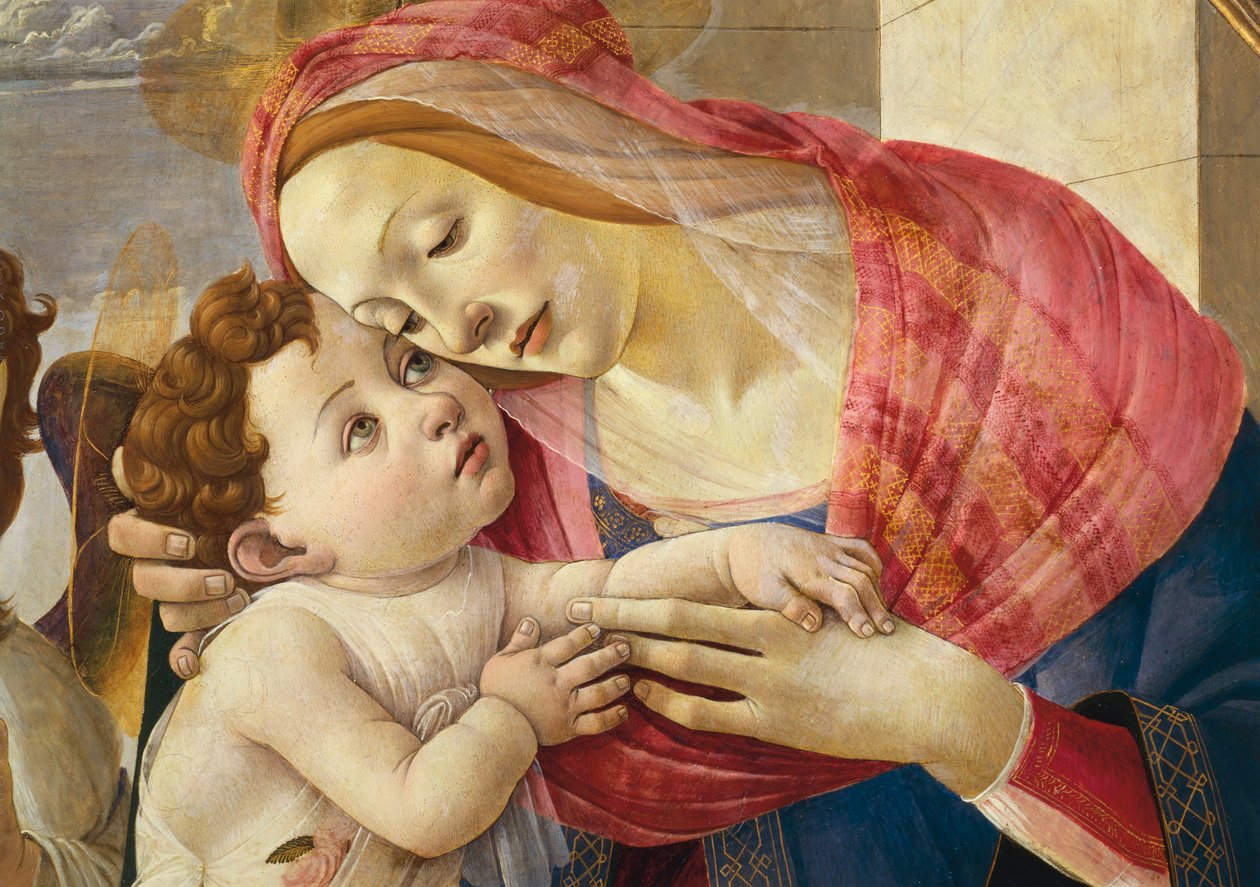 Østerrike, Wien, Virgin and Child, detalj av Sandro Botticelli